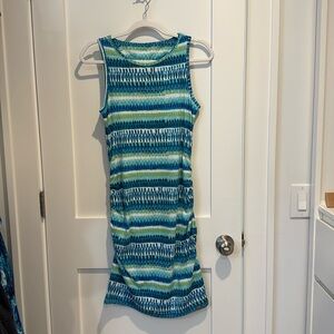Title nine Blue Green Halter Sheath Dress Size S